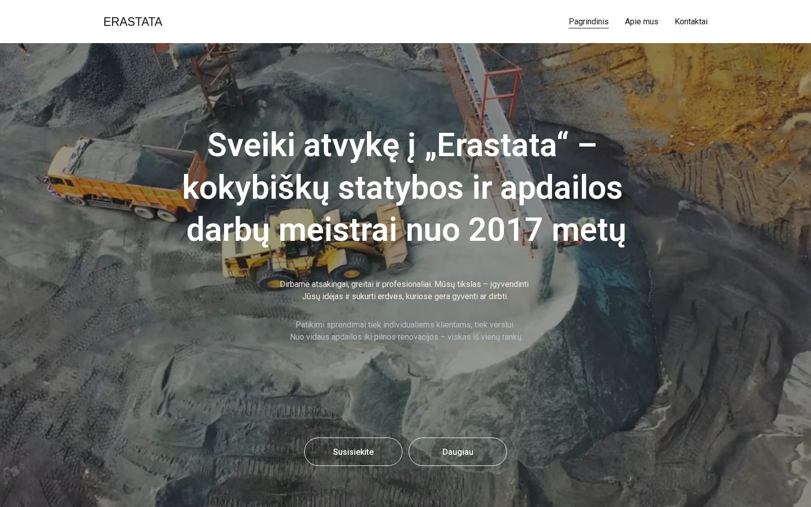 Erastata – statybos įmonės svetainė